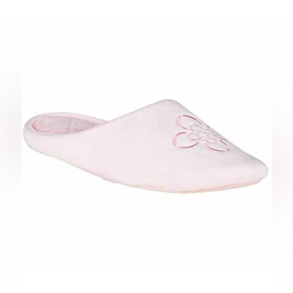 Charter Club Slide Slippers Small 5-6 Pastel Pink Memory Foam Mules